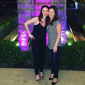 Express sequin spaghetti strap pants romper